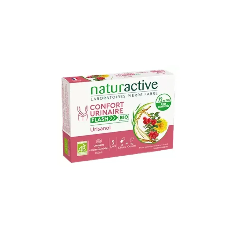 Naturactive Urisanol Confort Urinaire Flash Bio 10 Gélules + 10 Capsules