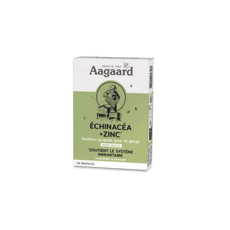 Aagaard Propolentum Echinacéa Zinc - 24 pastilles