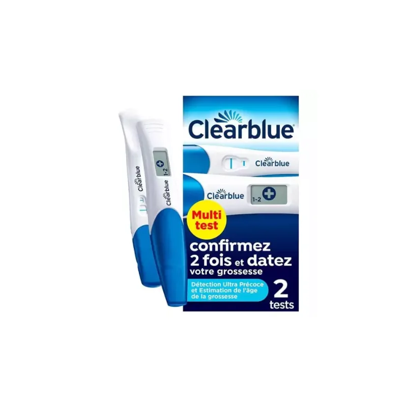 Clearblue Test de grossesse confirmé 2 fois et daté - 2 tests