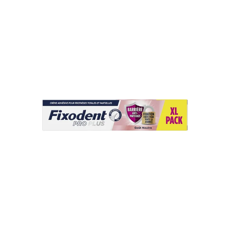 Fixodent Pro plus Crème Adhésive pour prothèses Totales & Partielles Barrière Anti-Particules 57g