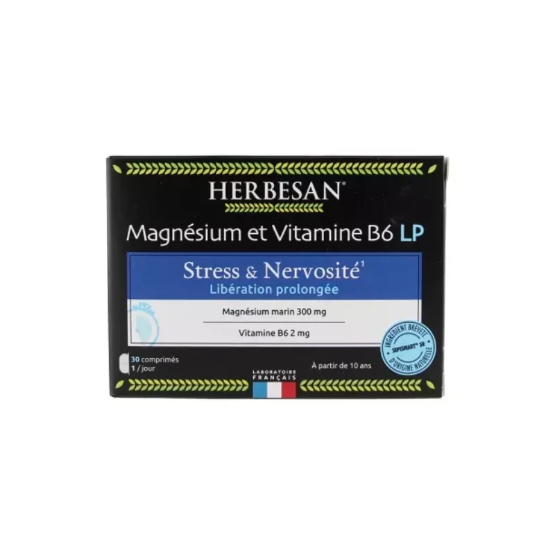 Herbesan Magnésium et Vitamine B6 Libération Prolongée 30 Comprimés