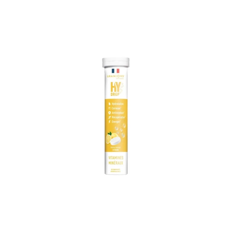 Granions Hy Drop Vitamines Minéraux 20 Comprimés Effervescents - Goût : Citron