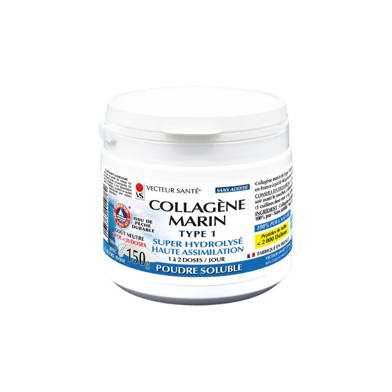 Vecteur Santé Collagène marin poudre type 1, 150g