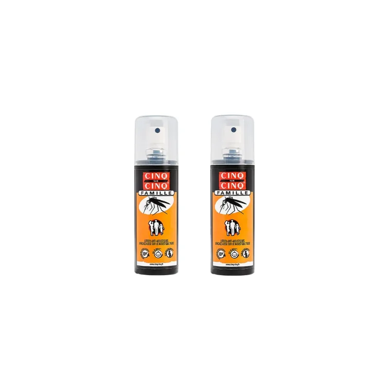 Cinq Sur Cinq Spray Famille Anti-Moustique 2x100ml