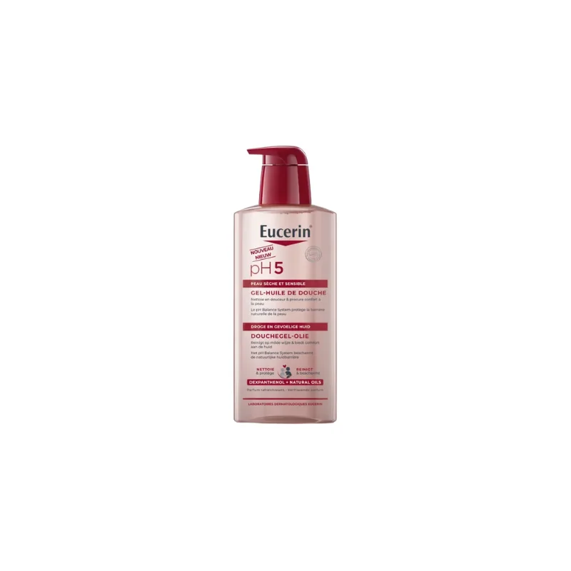 Eucerin PH5 - Gel-Huile de Douche - Visage et Corps - Peaux Sèches et Sensibles, 400ml