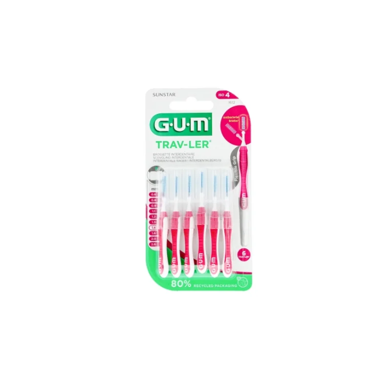 GUM Trav-Ler 6 Brossettes Interdentaires Réutilisables - Taille : 1612 : 1,4 mm