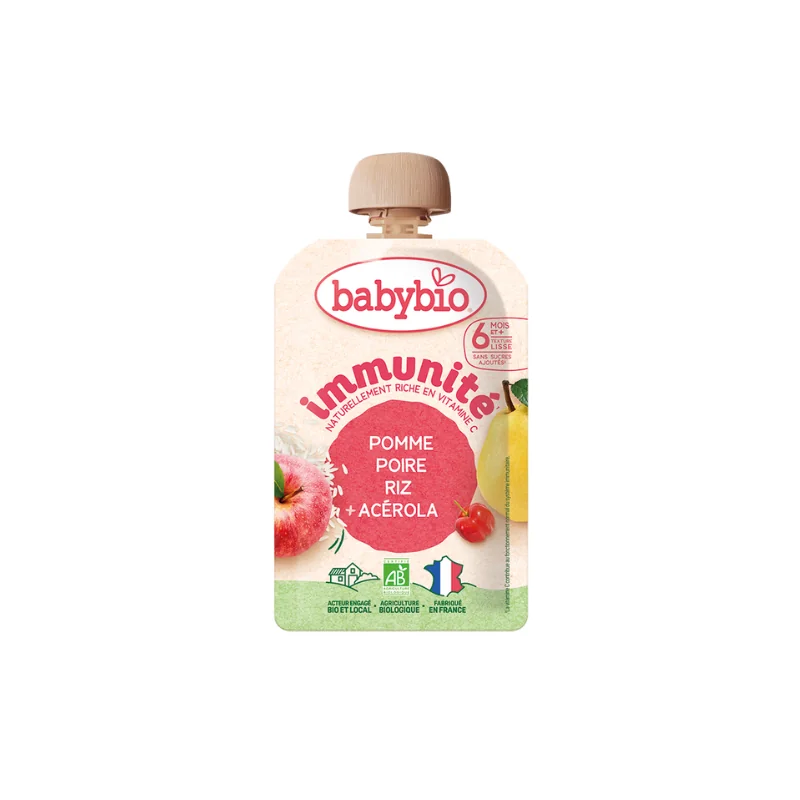 BABYBIO pomme poire riz acérola immunité