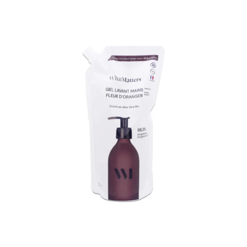 WHATMATTERS éco-recharge gel lavant mains fleur d'oranger 580ML