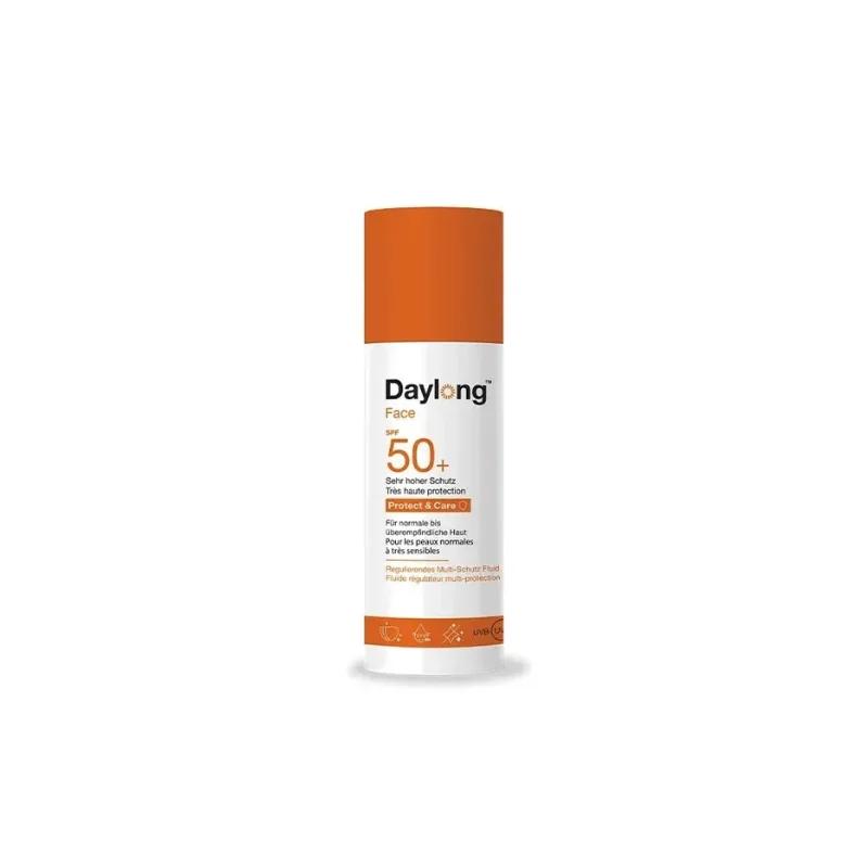 Galderma DAYLONG PROTECT & CARE - Fluide Solaire Régulateur SPF50+ - Visage - Peaux Normales à Hypersensibles - 50ml
