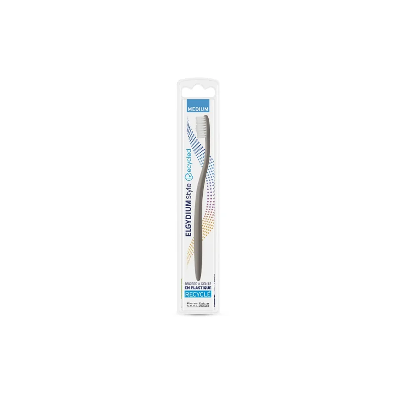Elgydium Brosse à dents Style 100% recyclée Médium x1