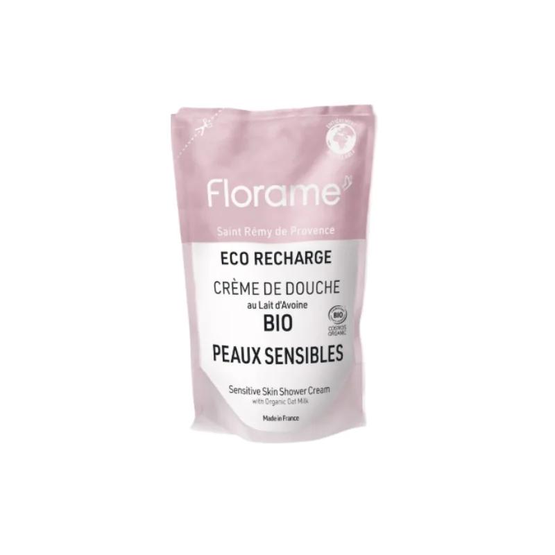 Florame Crème de Douche Lait d'Avoine Peaux Sensibles Bio Éco-Recharge 700 ml