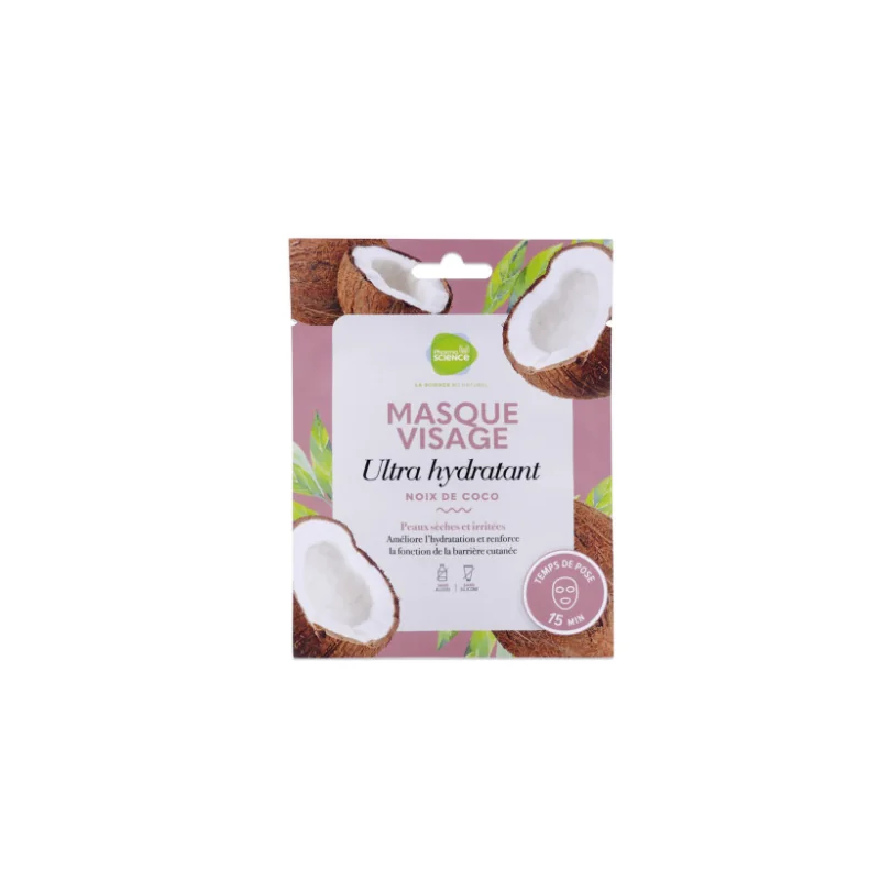 PHARMASCIENCE MASQUE VISAGE ULTRA HYDRATANT NOIX DE COCO