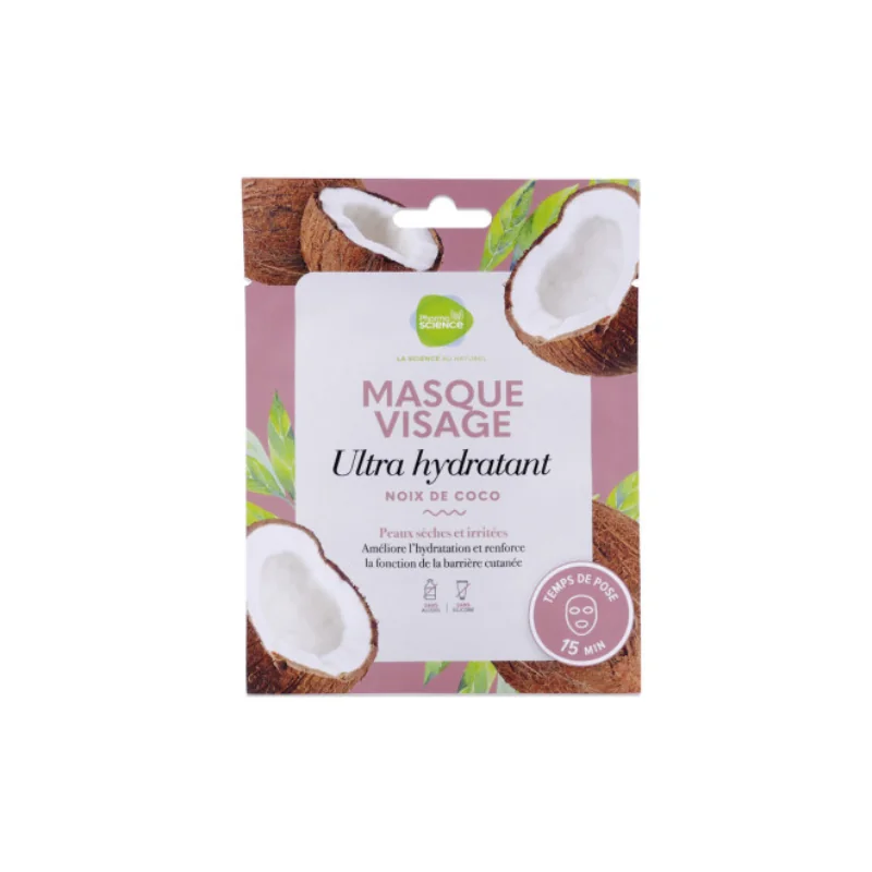 Pharmascience Masque visage Ultra Hydratant Noix de coco 1 masque