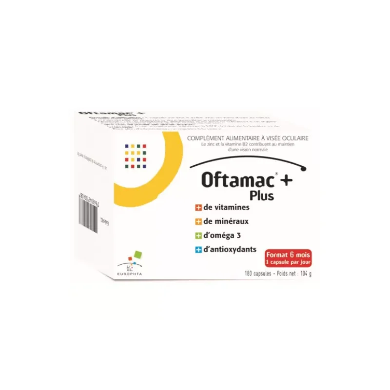 OFTAMAC + Plus Capsules à visée occulaire 6 Mois 180 Capsules