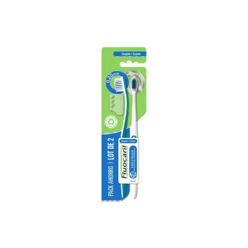 Fluocaril 2 Brosses à Dents Précision Interdentaire Souple - Couleur : Bleu clair