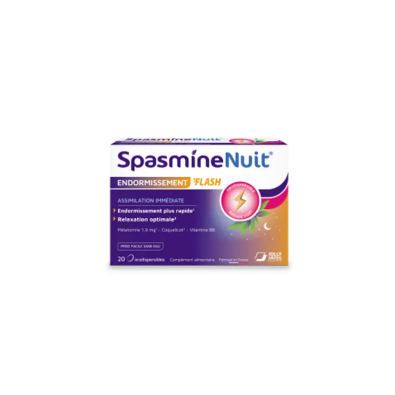 Jolly Jatel Laboratoires SpasmineNuit Endormissement Flash 1.9mg 20 comprimés
