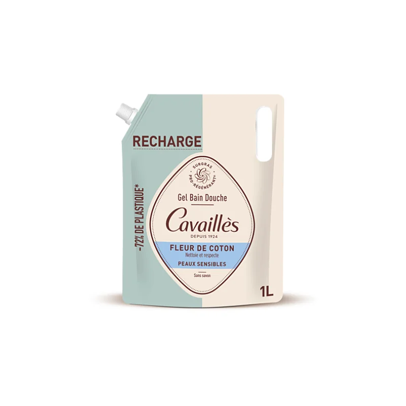 Rogé Cavaillès Gel Bain Douche Fleur de Coton recharge 1L