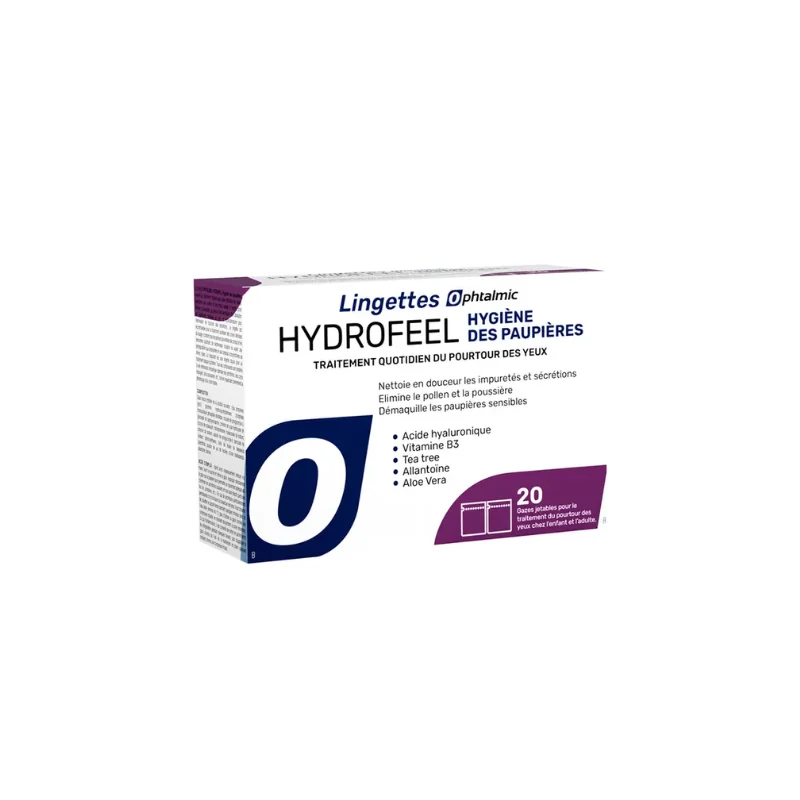 Ophtalmic Hydrofeel Lingettes pour l'Hygiène des Paupières x20