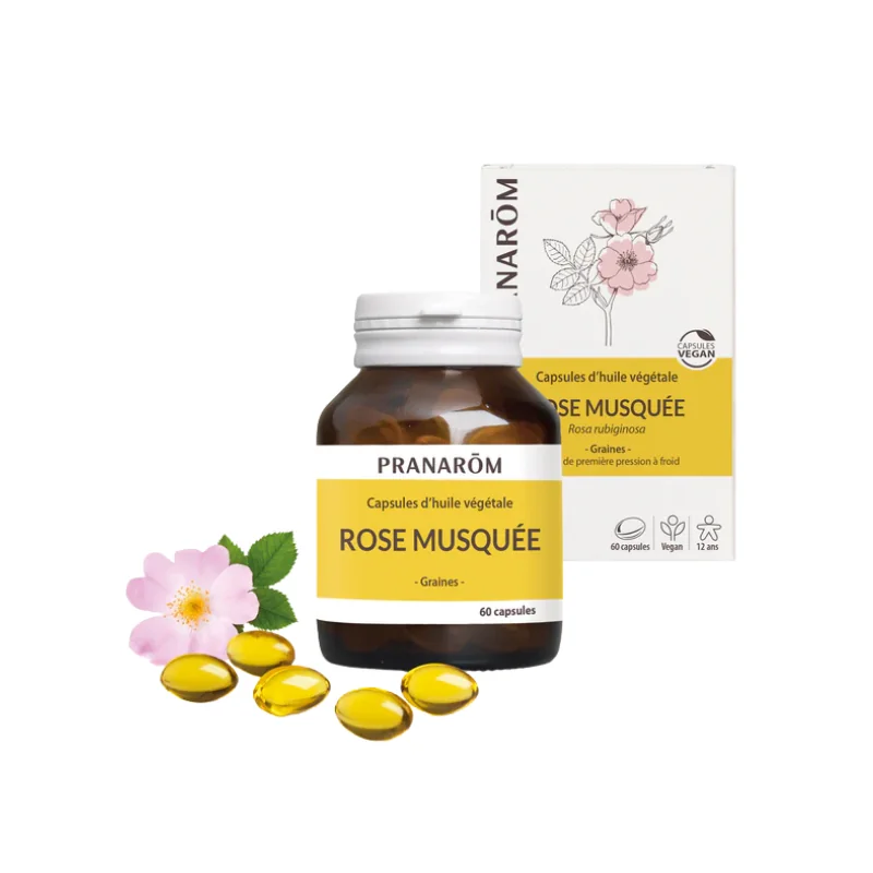 Pranarôm Capsules d'Huile Végétale de Rose musquée x60