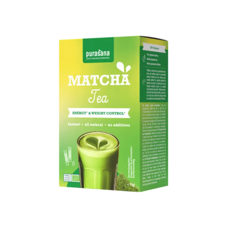 Purasana Matcha thé vert instantané 6 x 2 g (12 g)