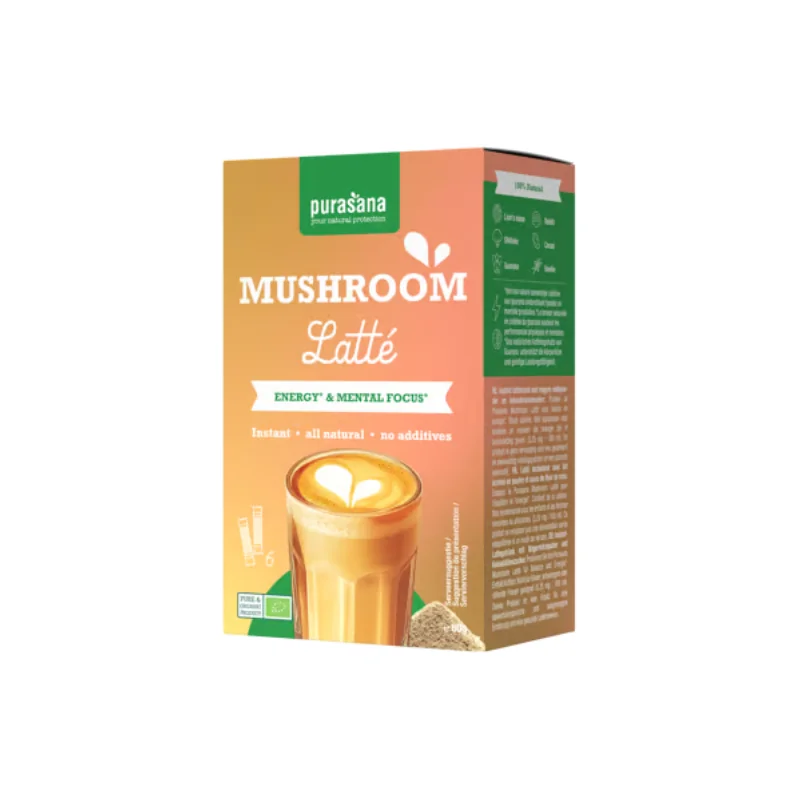 Purasana Mushroom latte instantané 6 x 10 g (60 g)
