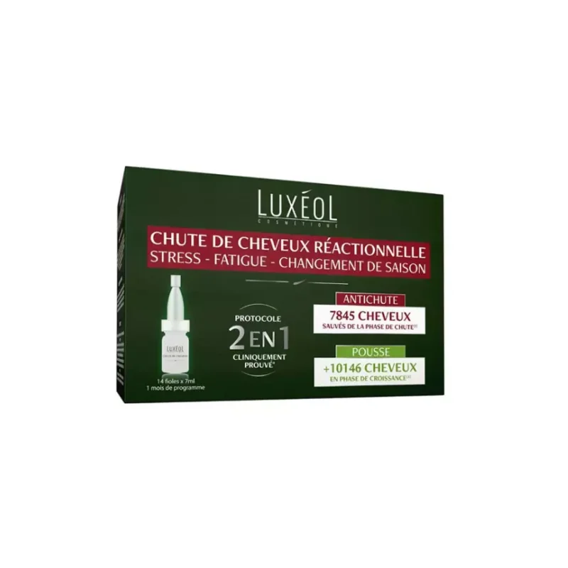 Luxéol Protocole 2 en 1 Chute de cheveux réactionnelle - 14 x 7ml