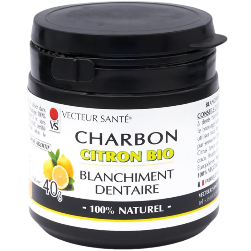 Vecteur Santé charbon dentaire citron 40g