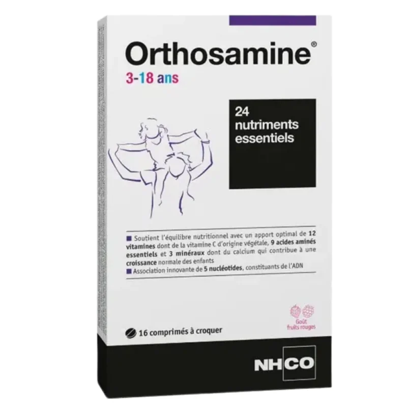 NHCO Orthosamine 3-18 Ans 16 comprimés à croquer