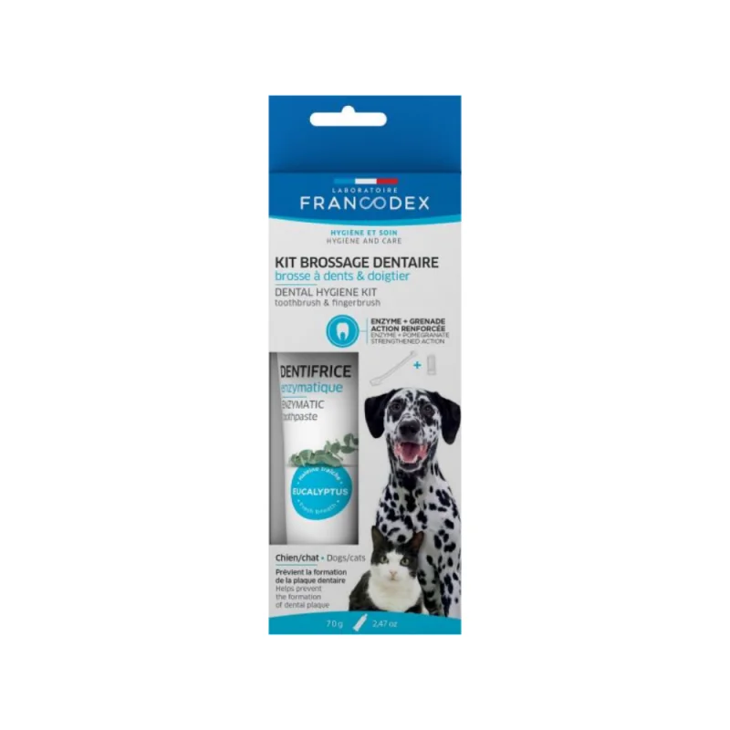 FRANCODEX Kit de brossage pour l’hygiène bucco-dentaire des chiens