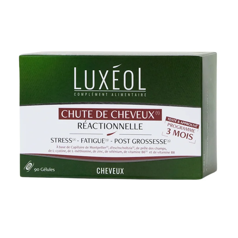 Luxéol Chute de cheveux réactionnelle - 90 gélules