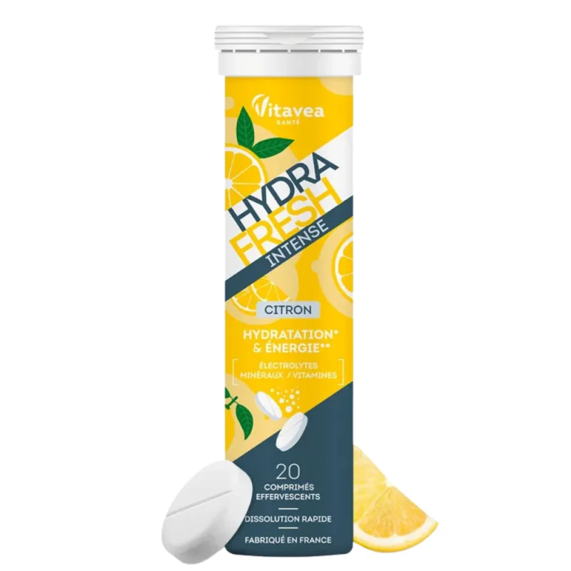 Vitavea Santé HydraFresh Intense Hydratation & Énergie – 20 comprimés effervescents Citron