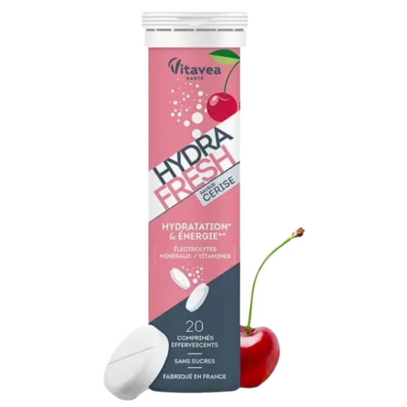 Vitavea HydraFresh Hydratation & Énergie – 20 comprimés effervescents Cerise