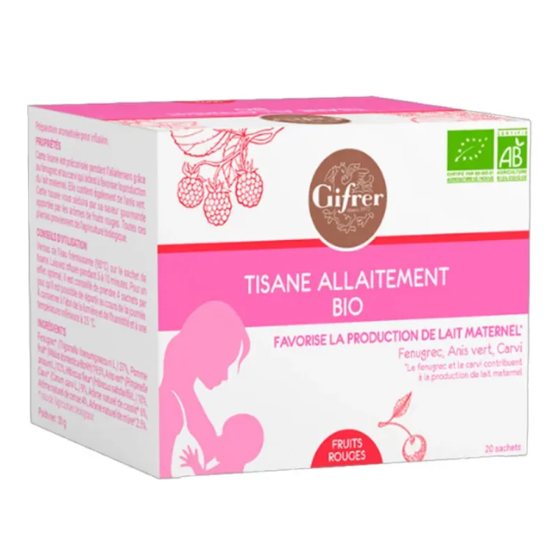 Gifrer Tisane Allaitement Fruits Rouges 20 Sachets