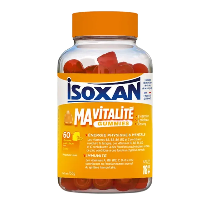 Isoxan Ma vitalité Energie Physique & Mentale Immunité Goût Citron Adultes 60 gummies