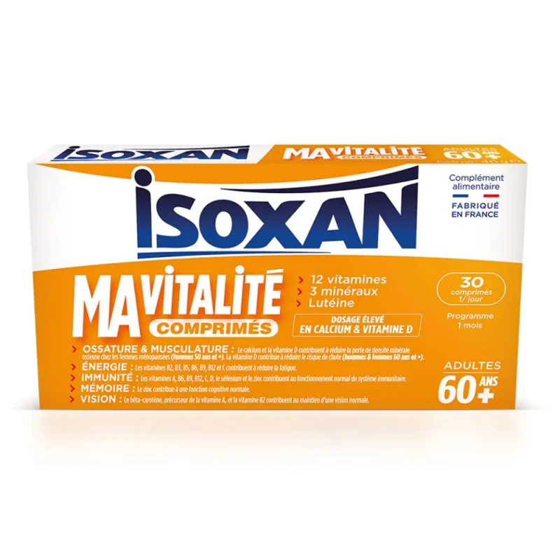 Isoxan Ma vitalité 60 ans et plus Energie, mémoire et immunité 30 comprimés