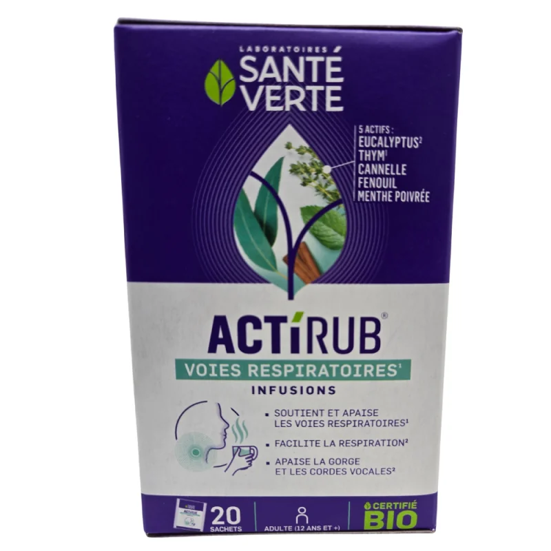 Sante Verte Actirub Voies Respiratoires Bio 20 sachets