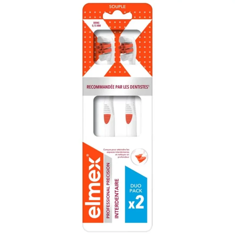 Elmex Anti-caries Précision Interdentaire Brosse A Dents Souple x2