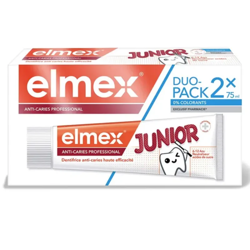 Elmex Anti-Caries Dentifrice Junior 6-12 Ans 2x75ml