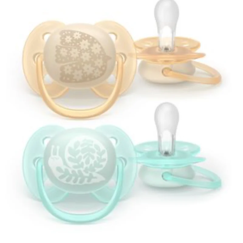 Philips Avent Ultra Soft – Sucette en silicone ultra douce (0 mois) – Pour peaux sensibles – Lot de 2
