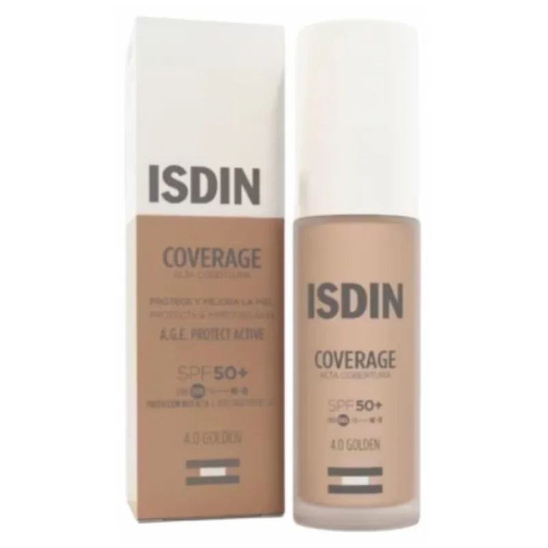 Isdin Coverage Fond de Teint SPF50+ 30 ml - Teinte : 4.0 Golden