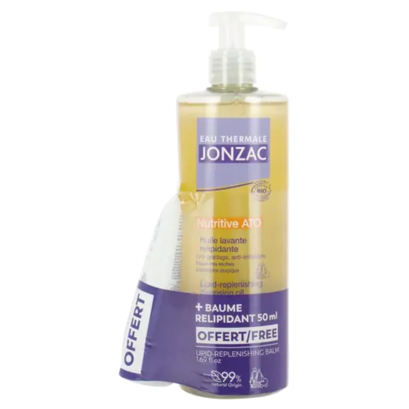 Jonzac Huile Lavante et Baume Relipidante Anti-grattage Nutritive ATO