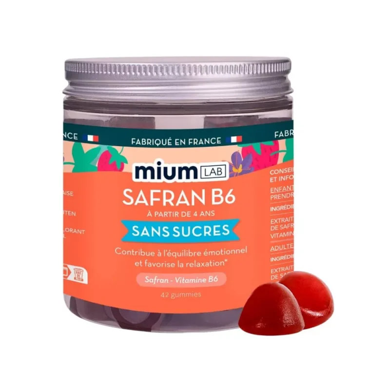 Mium Lab Gummies Safran B6 Fraise - 42 gummies