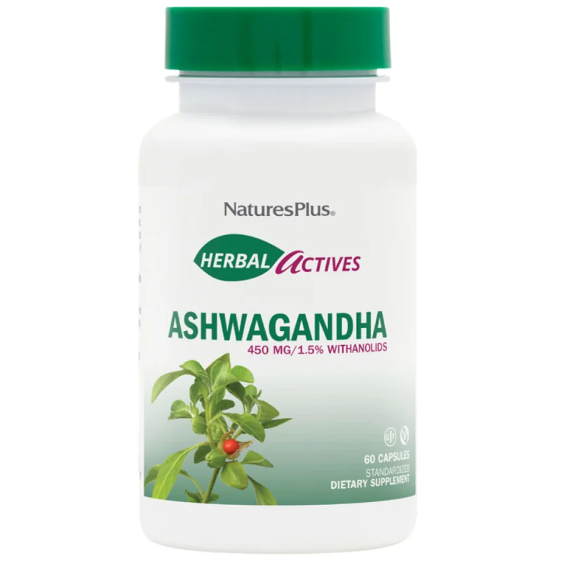 Nature plus ASHWAGANDA 450mg. 60cap. HERBAL ACTIVES