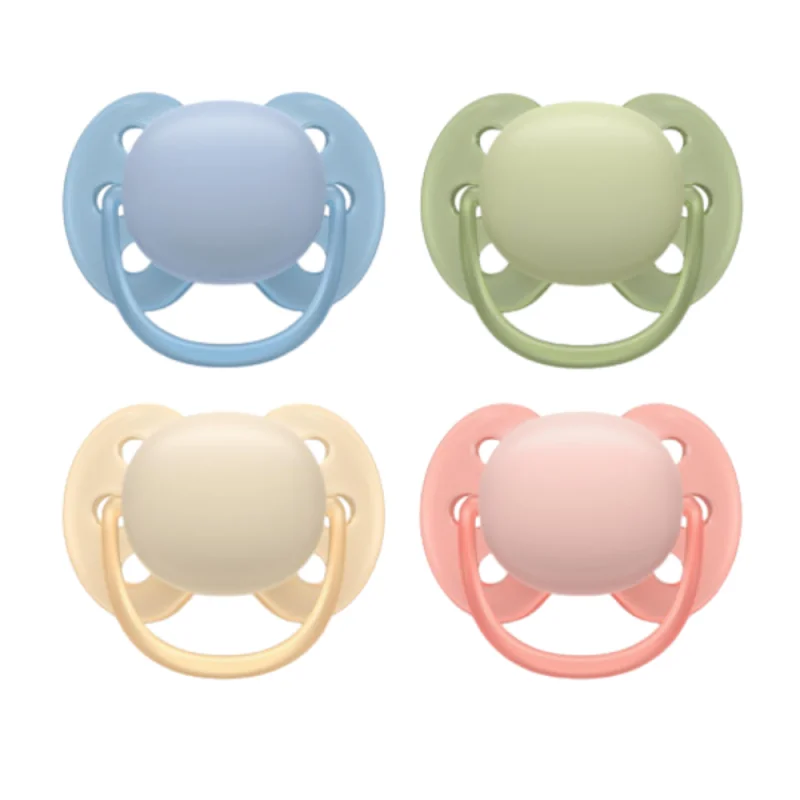 Avent Ultra Soft Peau Sensible 0-6 mois Lot 2 Sucettes coloris aléatoires