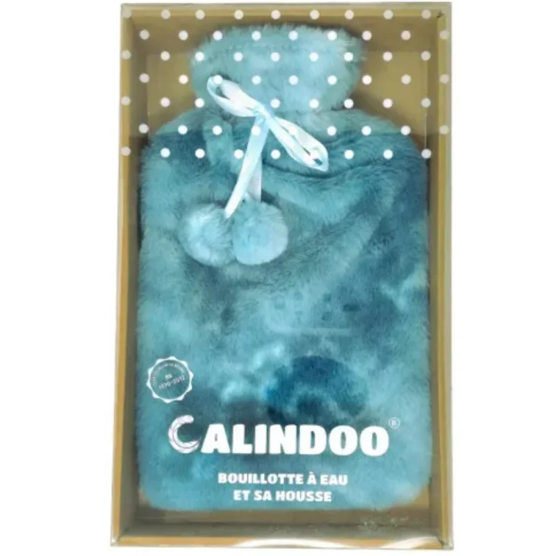 Calindoo Bouillotte à Eau + Housse bleu