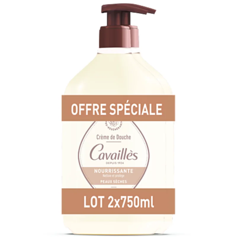 Cavaillès Crème de Douche Nourrissante Karité & Magnolia Peaux Sèches 2 x 750ml