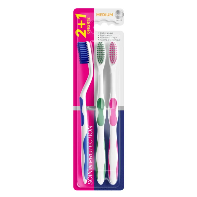 Pharmascience Brosse à dent classique médium 3 unité