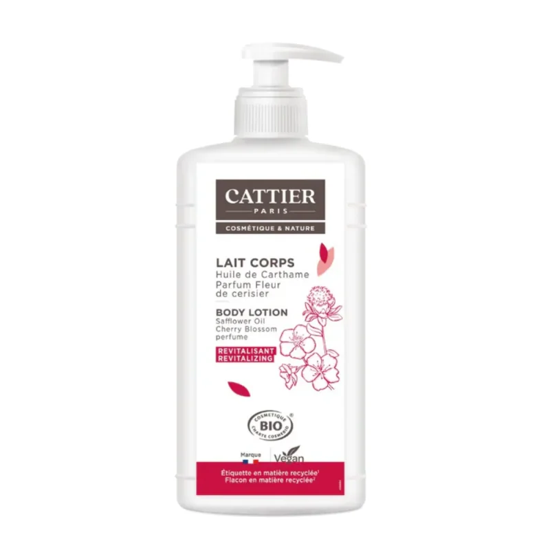 Cattier Lait Corps Revitalisant Carthame Fleur de Cerisier 500ml