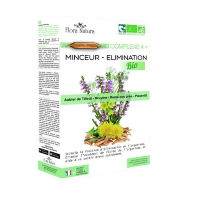 Flora Natura Complexe 4+ Minceur Élimination BIO - 20 Ampoules