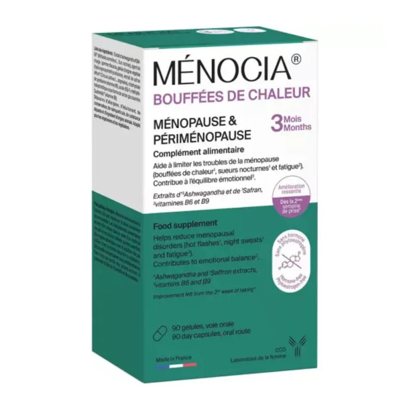 Laboratoire CCD Ménocia Bouffées de chaleur Ménopause & Périménopause - 90 gélules